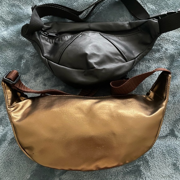 Embellished Black and Quilted Bronze Fanny/Waist Packs - Picture 2 of 6